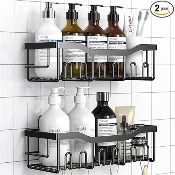 Shower Caddy 2 Pack,Adhesive Shower Organizer for Bathroom Storage&Home - Picture 8 of 16